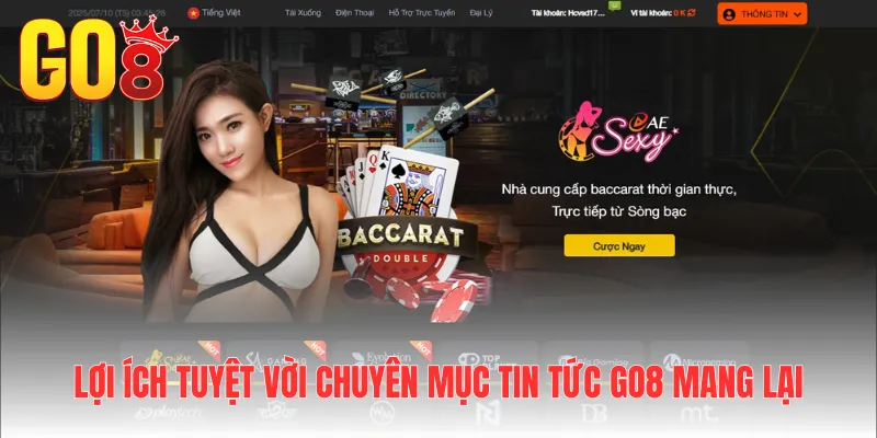 Lợi ích tuyệt vời chuyên mục tin tức Go8 mang lại